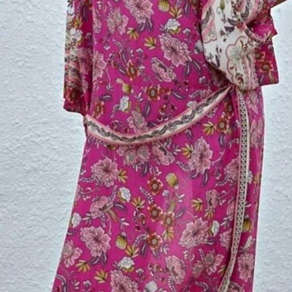 Electric Pink Floral Maxi Kimono/Robe/ Duster 1day ONLY⏬ - Picture 4 of 11